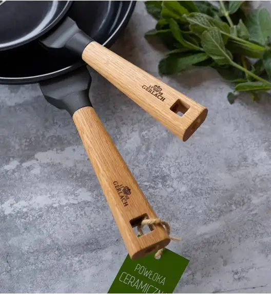 GERLACH NATUR EVO Komplet patelni z powłoką ceramiczną ILAG Non-Stick / 20, 24, 28 cm + Wok 28 cm