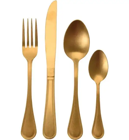 EXCELLENT HOUSEWARE Sztućce komplet 16 el dla 4 os / złote / matowione