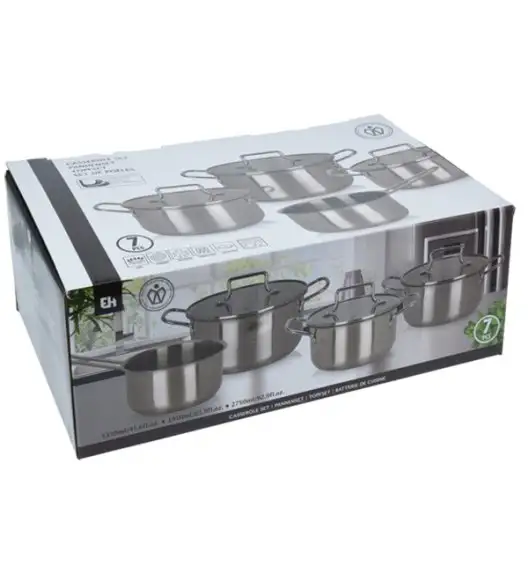 EXCELLENT HOUSEWARE Zestaw garnków i patelni z pokrywkami / 7 elementów / indukcja
