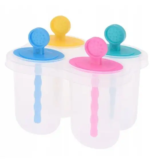EXCELLENT HOUSEWARE Zestaw 4 foremek do lodów na patyku ze stojakiem / tworzywo sztuczne