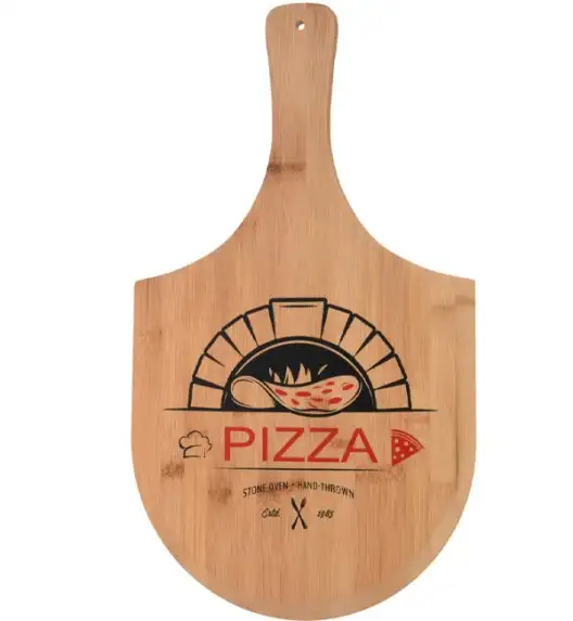 EXCELLENT HOUSEWARE Łopata deska do serwowania pizzy / drewno bambusowe / 53,5 x 30,5 x 1 cm / mix wzorów