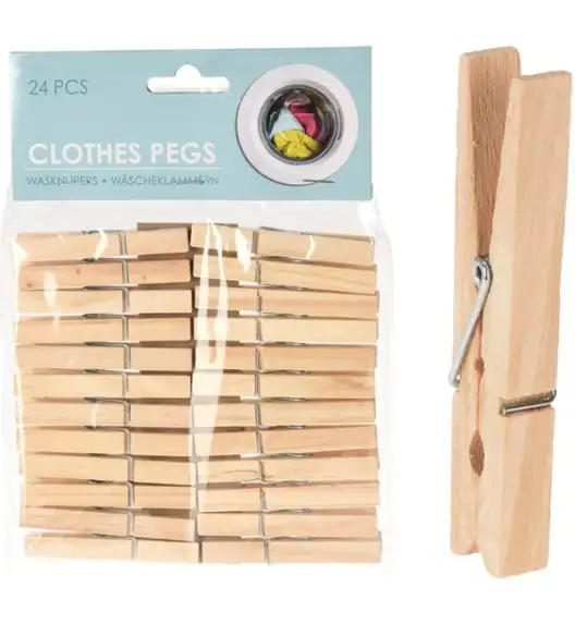 EXCELLENT HOUSEWARE LUX Klamerki bambusowe do prania 24 szt.