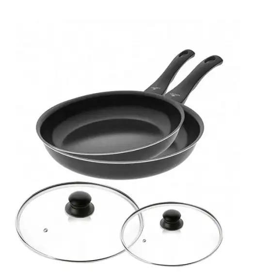 GERLACH FIRST Komplet patelni 20, 28 cm / dwuwarstwowa powłoka ceramiczna  + pokrywki uniwersalne 20, 28 cm 