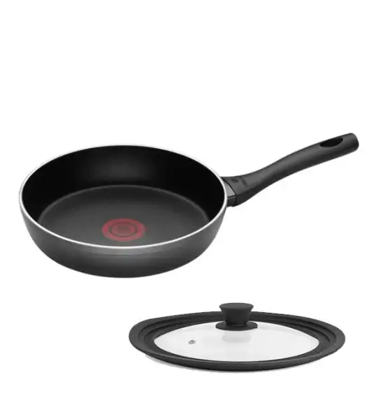 GERLACH CONTRAST THERMOCOAT Patelnia 20 cm + pokrywka silikonowa | wskaźnik temperatury | szwajcarska powłoka ILAG ULTIMATE | indukcja 