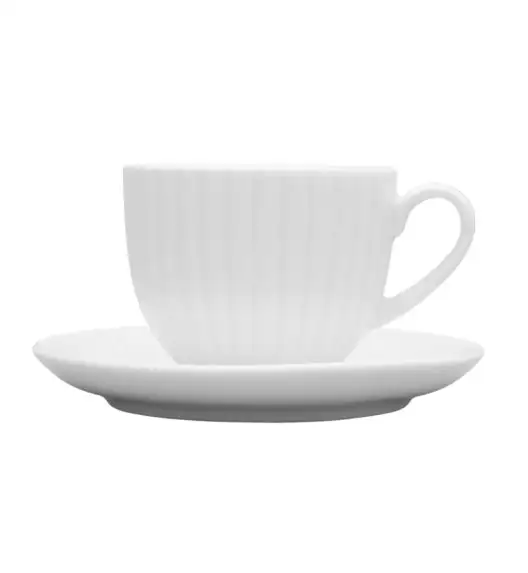 LUBIANA DAISY 6x Filiżanka 200 ml + spodki 14,5 cm | 12 el dla 6 os | biała porcelana