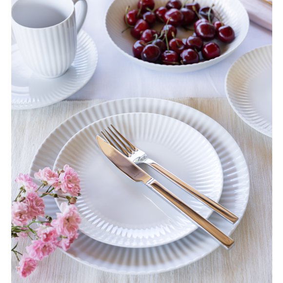 LUBIANA DAISY 18x Talerz obiadowy płytki 27 cm | 18 el dla 18 os | biała porcelana