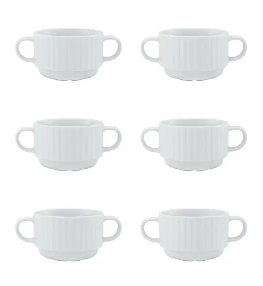 LUBIANA DAISY 6x Bulionówka 300 ml | 6 el dla 6 os | biała porcelana