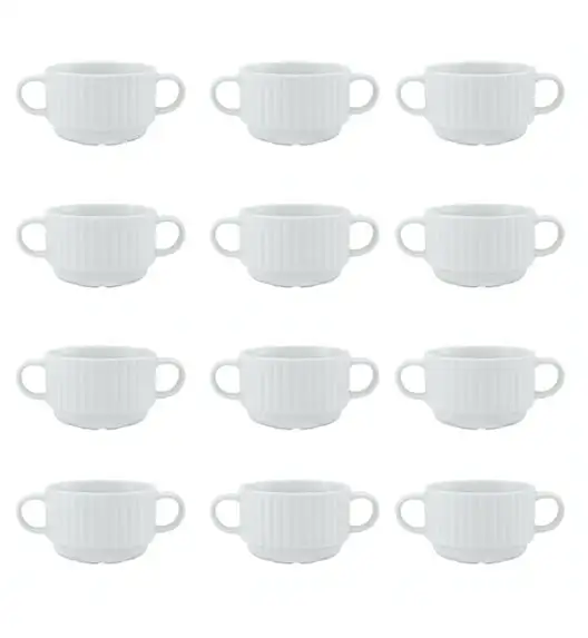 LUBIANA DAISY 12x Bulionówka 300 ml | 12 el dla 12 os | biała porcelana