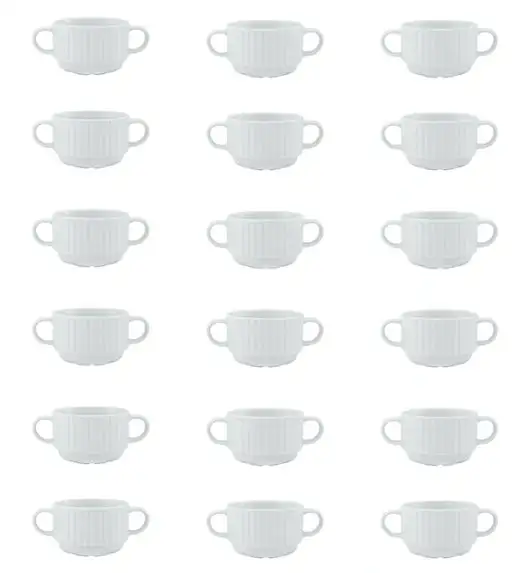 LUBIANA DAISY 18x Bulionówka 300 ml | 18 el dla 18 os | biała porcelana