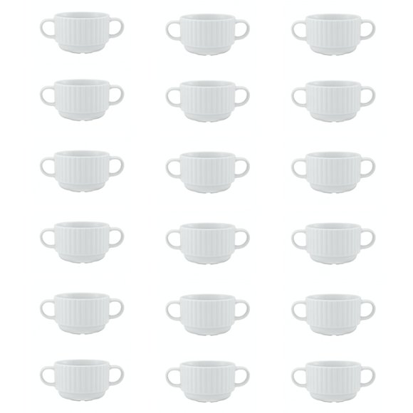 LUBIANA DAISY 18x Bulionówka 300 ml | 18 el dla 18 os | biała porcelana