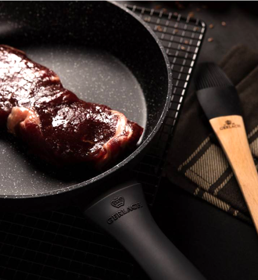 GERLACH BRAVA Komplet Garnki z pokrywkami 8 el + Patelnia naleśnikowa 26 cm Gerlach Harmony + Garnek Ambiente 7 l + Brytfanna Granitex 32 cm +Patelnie Granitex 20, 28 cm 