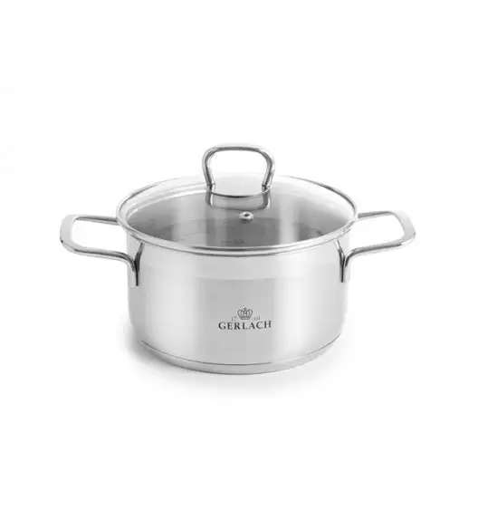 GERLACH BRAVA Komplet Garnki z pokrywkami 8 el + Patelnia naleśnikowa 26 cm Gerlach Harmony + Garnek Ambiente 7 l + Brytfanna Granitex 32 cm +Patelnie Granitex 20, 28 cm 