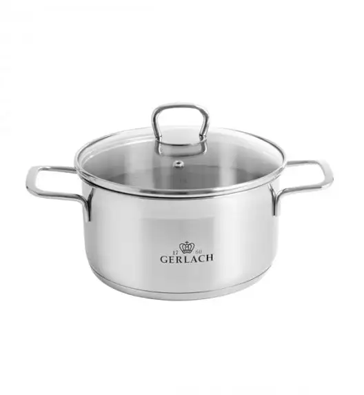 GERLACH BRAVA Komplet Garnki z pokrywkami 8 el + Patelnia naleśnikowa 26 cm Gerlach Harmony + Garnek Ambiente 7 l + Brytfanna Granitex 32 cm +Patelnie Granitex 20, 28 cm 