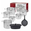 GERLACH AMBIENTE Komplet Garnki z pokrywkami 10 el + Patelnia naleśnikowa 26 cm + Gerlach Ambiente Garnek 7 l  + Brytfanna 32 cm z pokrywką 