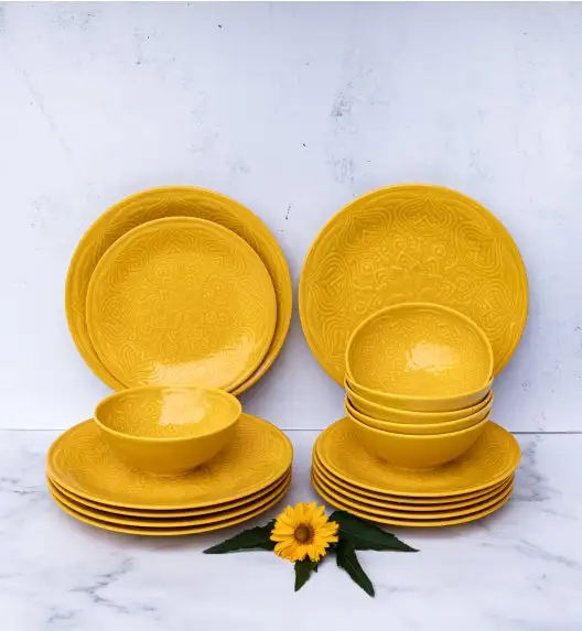 LUBIANA ORIENTAL | KY ŻÓŁTY | Serwis obiadowy 6/18 el | porcelana