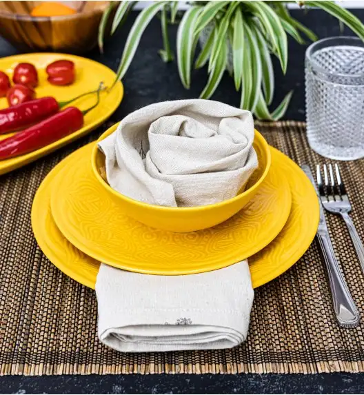 LUBIANA ORIENTAL | KY ŻÓŁTY | Serwis obiadowy 12/36 el | porcelana