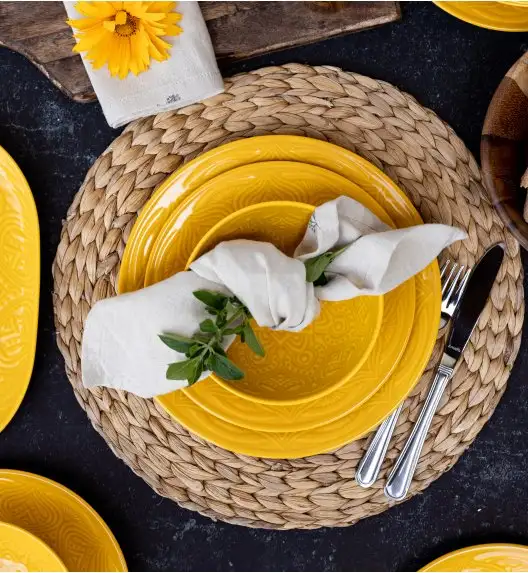 LUBIANA ORIENTAL | KY ŻÓŁTY | Talerz obiadowy 25 cm | porcelana luz 