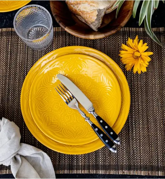 LUBIANA ORIENTAL | KY ŻÓŁTY | Talerz deserowy 21 cm | porcelana luz 