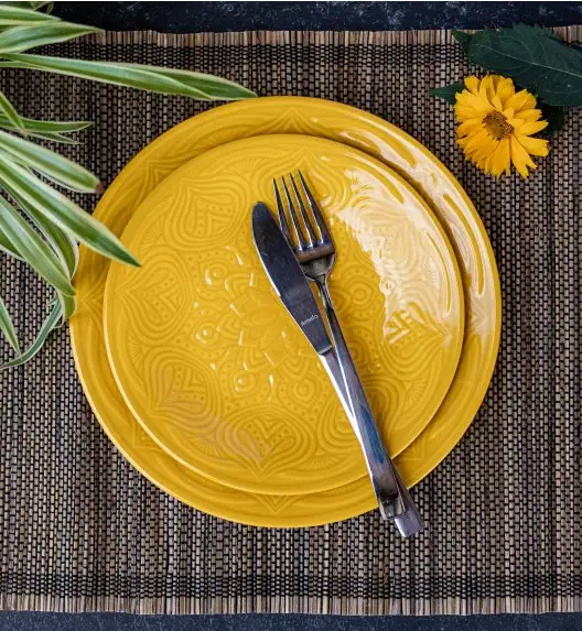 LUBIANA ORIENTAL | KY ŻÓŁTY | Talerz deserowy 21 cm | porcelana luz 
