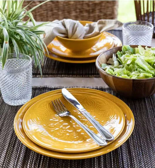 LUBIANA ORIENTAL | KY ŻÓŁTY | Talerz deserowy 21 cm - 6 SZT. | porcelana luz 