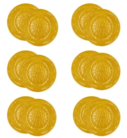 LUBIANA ORIENTAL | KY ŻÓŁTY | Talerz deserowy 21 cm - 12 SZT. | porcelana luz 