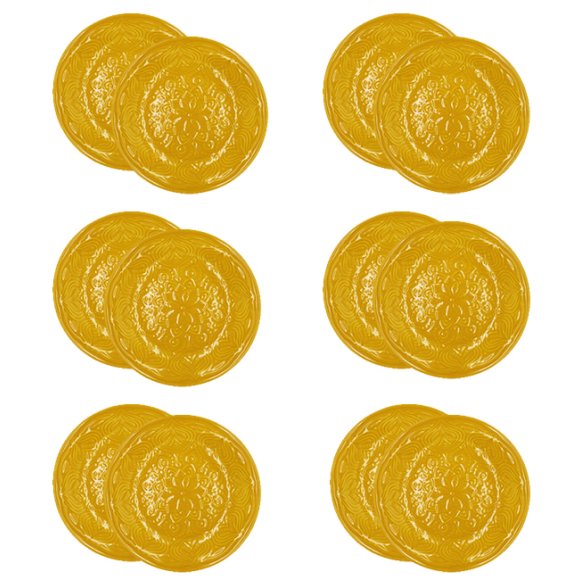 LUBIANA ORIENTAL | KY ŻÓŁTY | Talerz deserowy 21 cm - 12 SZT. | porcelana luz 