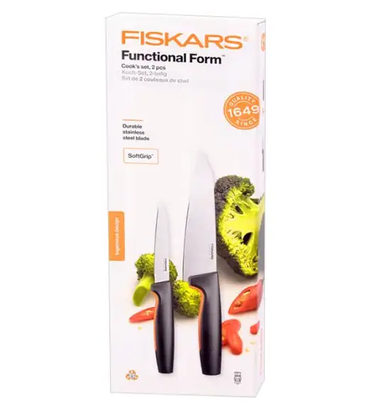 FISKARS FUNCTIONAL FORM 1057559+ 1057557 Komplet 5 noży kuchennych STARTER SET w pudełku / stal nierdzewna