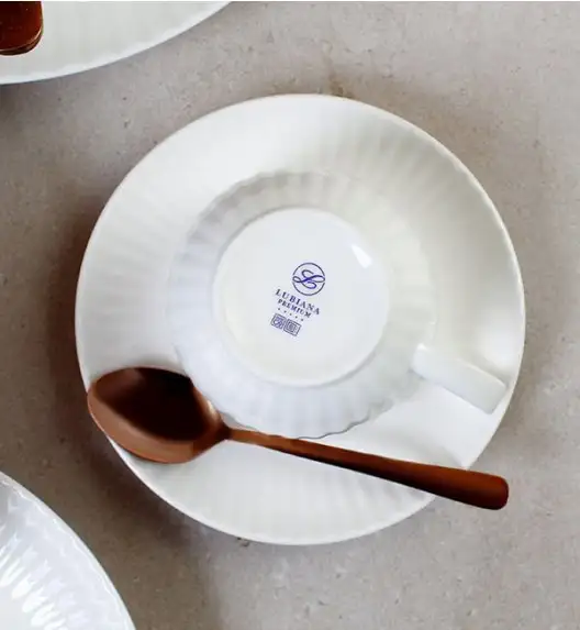 WYPRZEDAŻ! LUBIANA DAISY IVORY Ecru Zestaw 6 spodków do filiżanek / porcelana