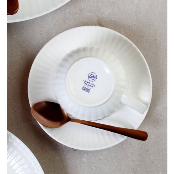 WYPRZEDAŻ! LUBIANA DAISY IVORY Ecru Zestaw 6 spodków do filiżanek / porcelana