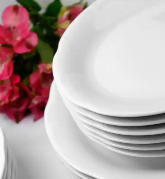 WYPRZEDAŻ! CHODZIEŻ KAMELIA C000 BIAŁA Serwis obiadowy 18 el / 6 osób / porcelana