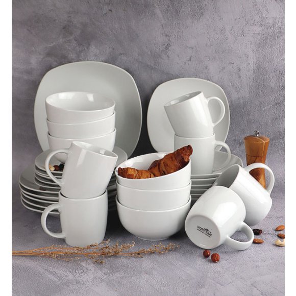 WYPRZEDAŻ! WATERSIDE EVERYDAY WHITE Zestaw 3 elementowy dla 1 osoby / porcelana