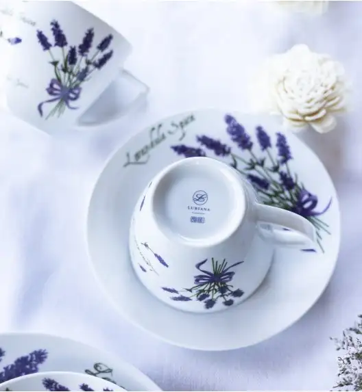 WYPRZEDAŻ! LUBIANA LAWENDA 5979 Zestaw 6 spodków 17,5 cm do filiżanek 350 ml / porcelana
