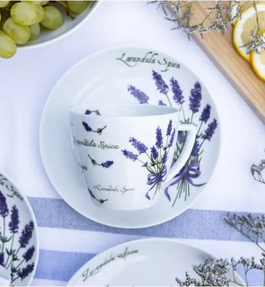 WYPRZEDAŻ! LUBIANA LAWENDA 5979 Zestaw 6 spodków 17,5 cm do filiżanek 350 ml / porcelana