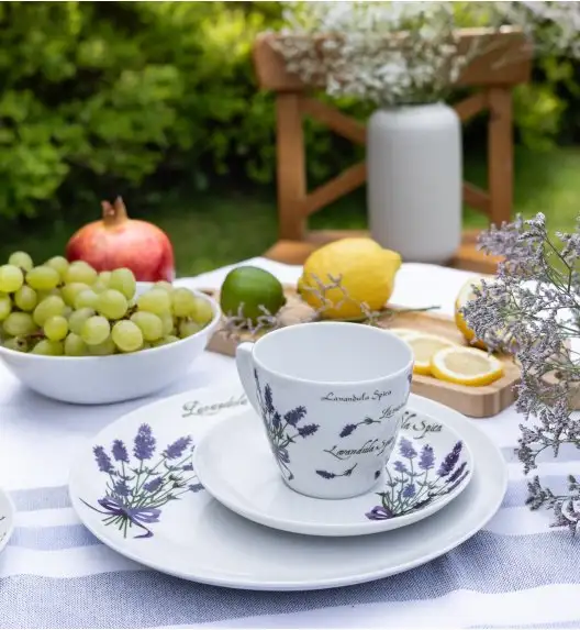 WYPRZEDAŻ! LUBIANA LAWENDA 5979 Zestaw 6 spodków 17,5 cm do filiżanek 350 ml / porcelana