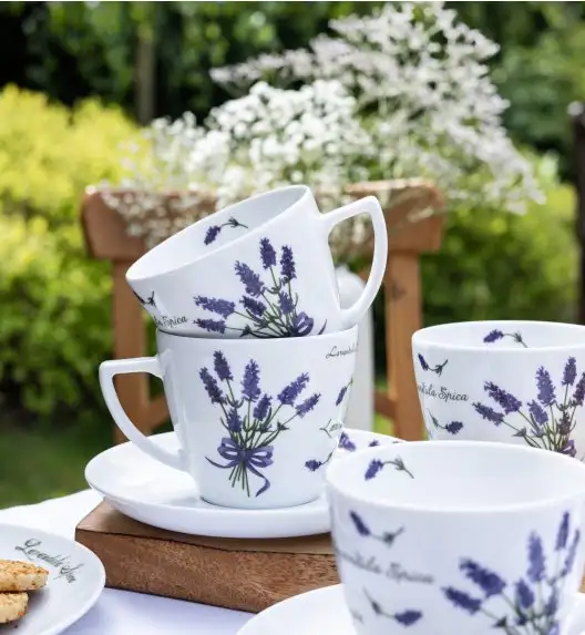 WYPRZEDAŻ! LUBIANA LAWENDA 5979 Zestaw 6 spodków 17,5 cm do filiżanek 350 ml / porcelana