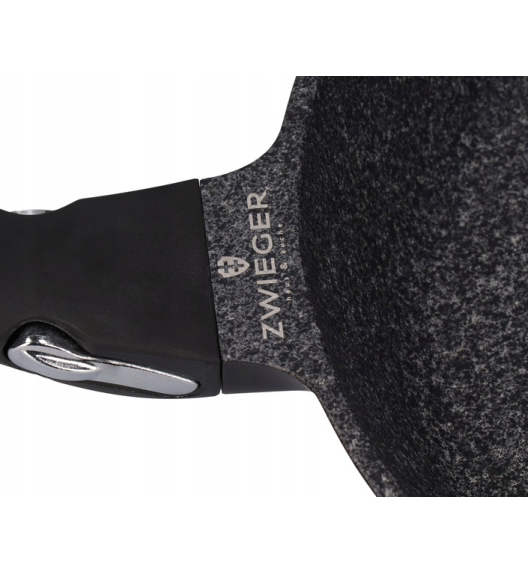 ZWIEGER BLACK STONE CONNECT Patelnia 28 cm z odczepianą rączką | GREBLON C3 GRANITE non-stick