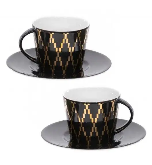 WYPRZEDAŻ! KUTAHYA TOLEDO 12 Komplet dwóch filiżanek ze spodkami 200 ml / porcelana