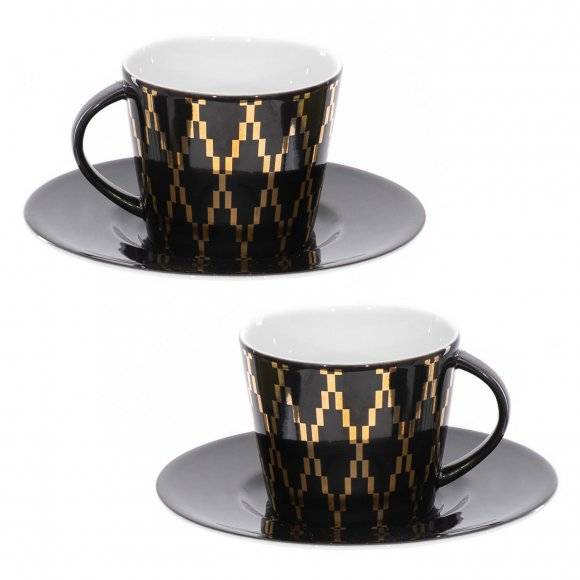WYPRZEDAŻ! KUTAHYA TOLEDO 12 Komplet dwóch filiżanek ze spodkami 200 ml / porcelana