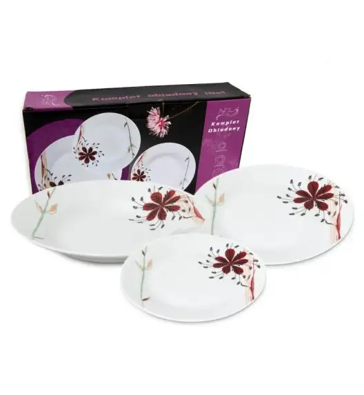 WYPRZEDAŻ! BELLA FIORE KWIATY Serwis obiadowy 15 el / 5 os / porcelana