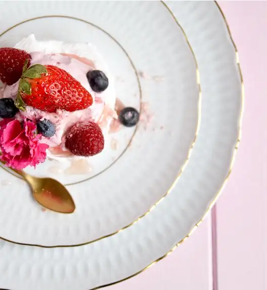 WYPRZEDAŻ! ĆMIELÓW SOFIA 3604 ZŁOTA LINIA Komplet 2 talerzy dla 1 osób / porcelana