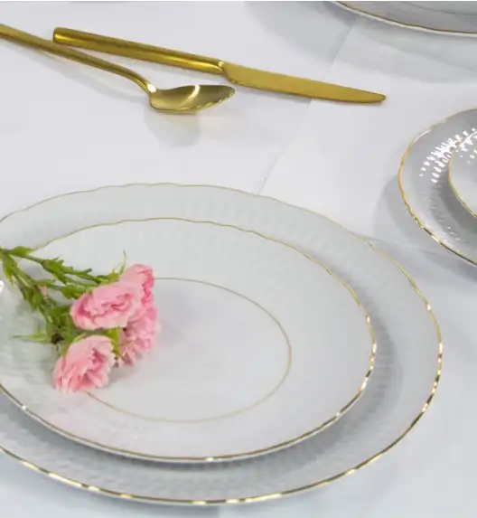 WYPRZEDAŻ! ĆMIELÓW SOFIA 3604 ZŁOTA LINIA Talerz obiadowy / porcelana