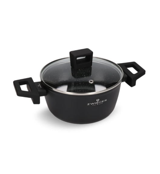 ZWIEGER FORTE Garnek 2 L z pokrywką 18 cm / czarny / aluminium