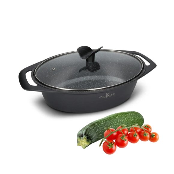 ZWIEGER FORTE Brytfanna 4,4 L z pokrywką 33 x 10 cm / czarna / aluminium