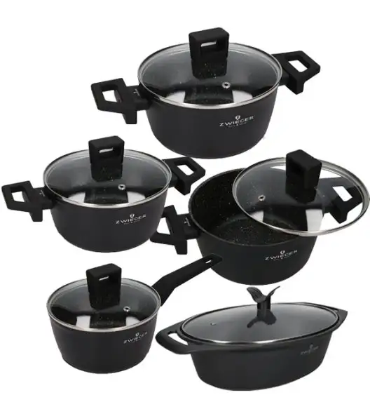 ZWIEGER FORTE Komplet garnków z pokrywkami 8 el /16, 18, 20, 24 cm + Brytfanna / aluminium