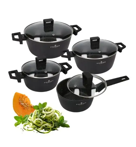 ZWIEGER FORTE Komplet garnków z pokrywkami 8 el /16, 18, 20, 24 cm/ aluminium