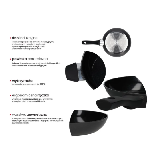 ZWIEGER ROCCA Komplet Patelnia 20, 28 cm | aluminium | powłoka ceramiczna | indukcja