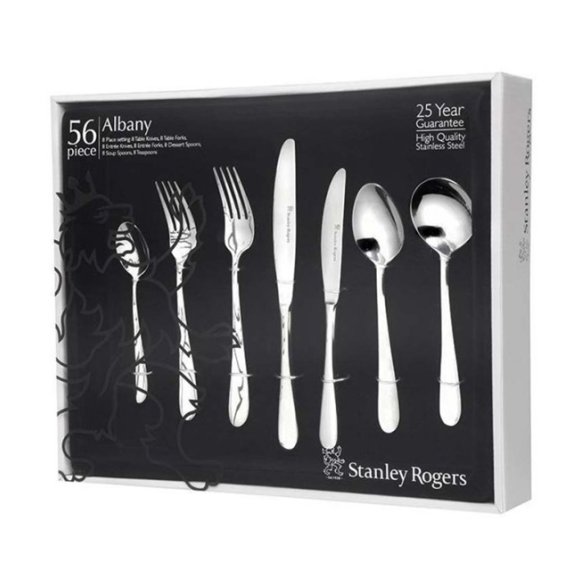 STANLEY ROGERS ALBANY Sztućce Komplet 56 el pudełko / 8 osób / połysk