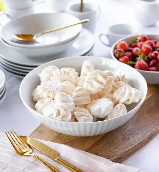 LUBIANA DAISY Serwis obiadowo - kawowy 18 osób / 112 elementów | biała porcelana