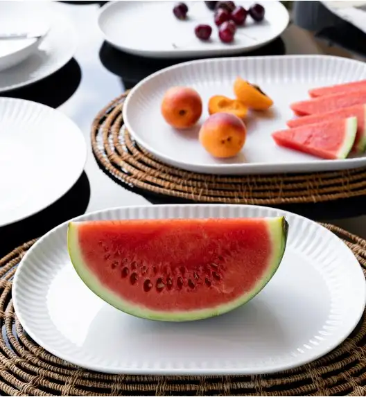 LUBIANA DAISY Komplet 3 półmisów owalnych 28, 33, 36 cm | biała porcelana