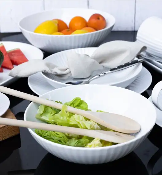 LUBIANA DAISY Komplet 2 salaterek 21, 26 cm | biała porcelana